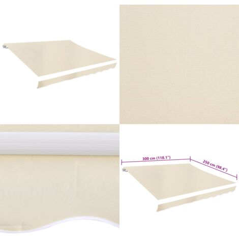 Toldo de lona color crema 3x2,5 m sin armazón - Toldo superior - Toldo UV