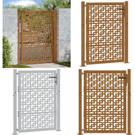 Puerta de jardín 100x125 cm de acero corten con diseño de cruz - Acero corten - Puerta de seguridad