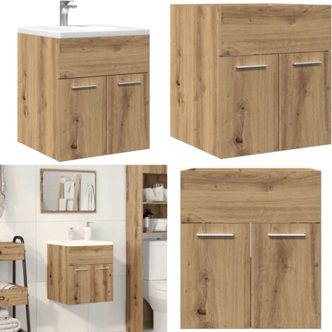 Mueble de lavabo de baño madera roble artisan 41x38,5x46 cm - Mueble de baño - Lavabo