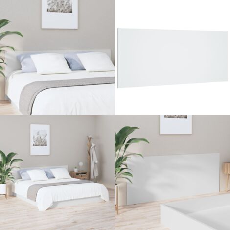 Cabecero de cama madera contrachapada blanco 200x1,5x80 cm - Madera contrachapada - Cabecero blanco