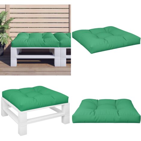 Cojín para sofá de palets de tela verde 80x80x12 cm - Cojín exterior - Cojín verde