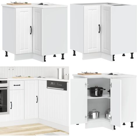 Mueble bajo esquinero de cocina Lucca madera ingeniería blanca - Almacenamiento cocina - Muebles de cocina