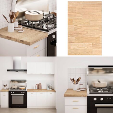 Encimera de cocina rectangular madera maciza roble - Encimera de madera - Encimera de roble