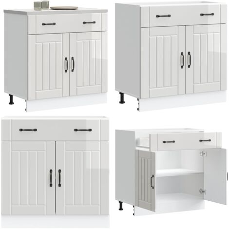 Mueble bajo de cocina Lucca blanca de alto brillo - Almacenamiento bajo cocina - Mueble bajo cocina