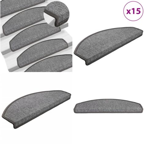 Felpudos para escaleras 15 unidades 65x24x4 cm Gris oscuro Semicircular Grande - Alfombras semicirculares - Alfombras antideslizantes