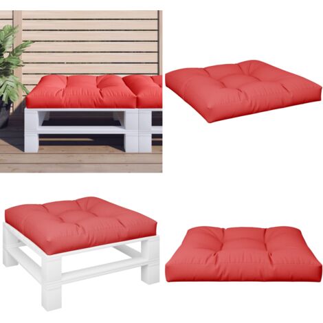 Cojín para sofá de palets de tela rojo 70x70x12 cm - Cojín exterior - Cojín de tela