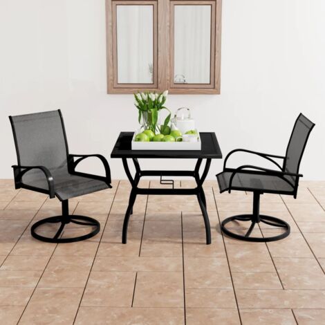 Juego de comedor para jardín 3 piezas textilene y acero - Mesa de ...