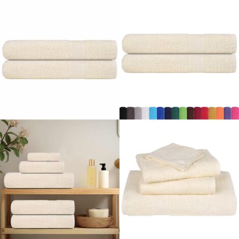 Toallas de sauna FROGN 2 uds crema 80x200 cm 360 g/m² - Toalla de algodón - Toalla higiénica