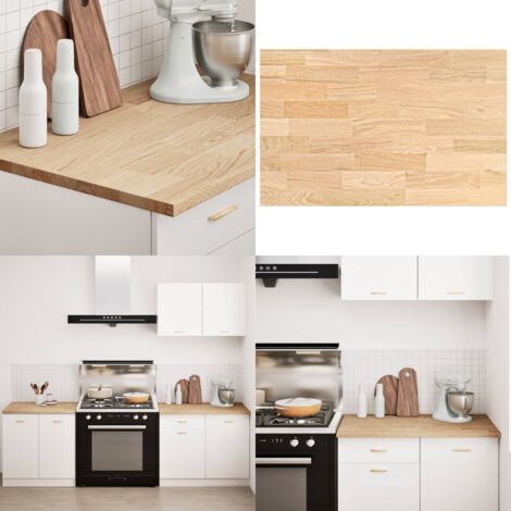 Encimera de cocina rectangular madera maciza roble - Encimera de roble - Madera maciza