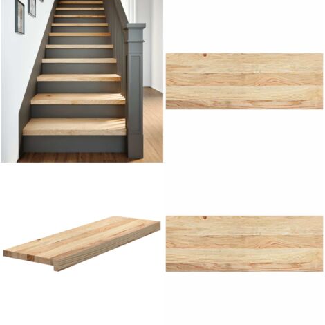 Peldaños escalera 2 uds sin tratar 70x25x2 cm - Peldaños de madera - Alféizares de madera