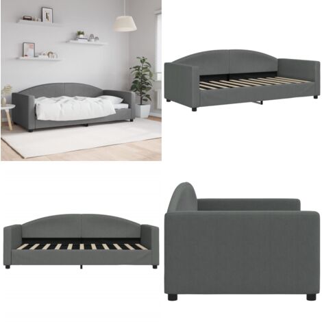 Sofá cama sin colchón tela gris oscuro 90x190 cm - Sofá cama sin colchón - Sofá cama 2 en 1