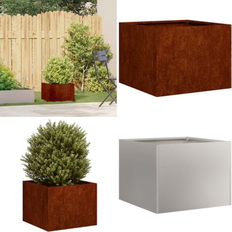 Jardinera oxidada acero corten 40x40x30 cm - Acero corten - Jardín