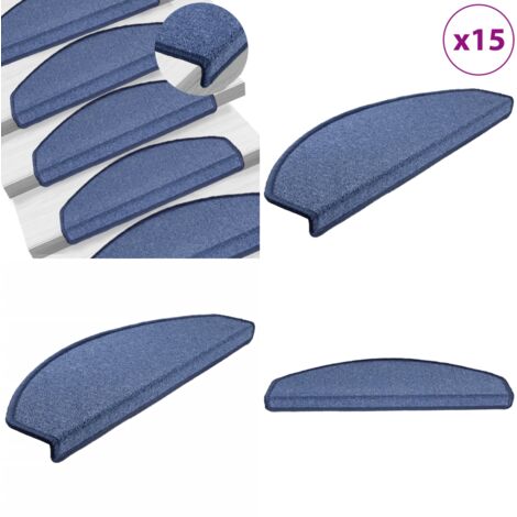 Alfombrillas de escalera 15 unidades azul 65x24x4 cm - Alfombras de escalera - Alfombras antideslizantes