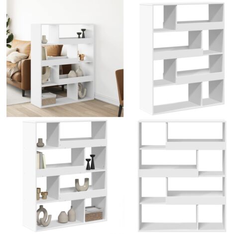 Separador de ambientes madera ingeniería blanco 100x33x125,5 cm - Estantería decorativa - Madera de ingeniería