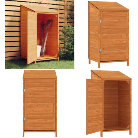 Cobertizo de jardín madera de abeto maciza marrón 55x52x112 cm - Cobertizo de madera - Cobertizo de jardín madera