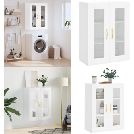Armario de pared blanco 69,5x34x90 cm - Armario blanco - Armario de madera