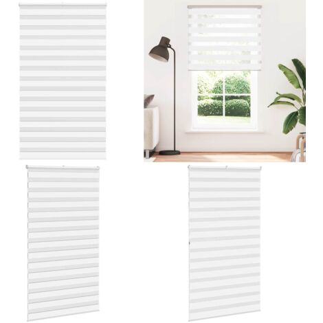 Estor cebra blanco 125x200 cm tejido ancho 120,9 cm poliéster - Estor cebra - Persiana cebra