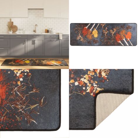 Alfombra de cocina lavable antideslizante multicolor 60x180 cm - Alfombra lavable - Alfombra antideslizante