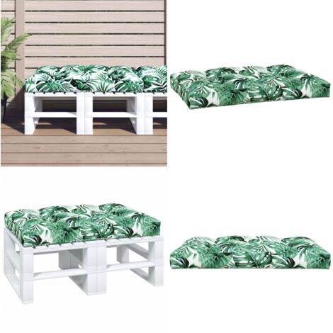 Cojín de asiento de jardín de tela verde 120x80x12 cm - Cojín de exterior - Cojín verde