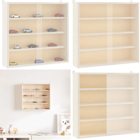Vitrina de madera para coleccionistas con puertas 40x8,5x37 cm - Armario expositor - Almacenamiento organizado