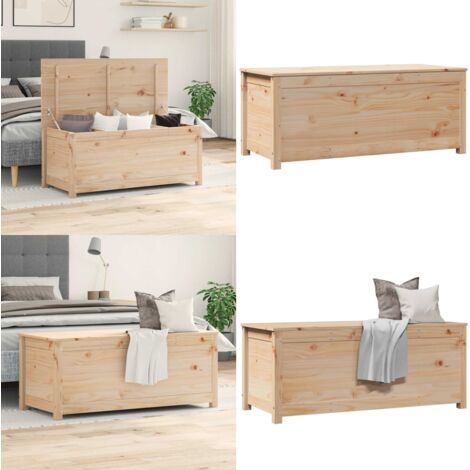 Caja de almacenamiento madera maciza de pino 110x50x45,5 cm - Madera maciza - Pino