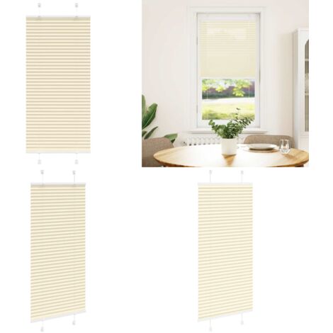 Estor Plisado crema 55x100 cm Tela Ancho 54,4 cm Poliéster - Estor plisado - Persiana crema