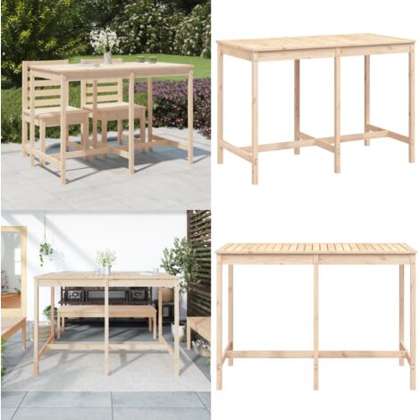 Mesa de jardín madera maciza de pino 159,5x82,5x110 cmcm - Mesa de exterior - Mesa de patio