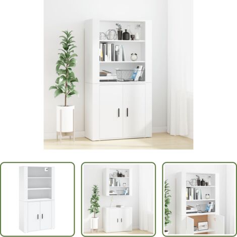 Mueble de pared -  Aparador alto madera contrachapada blanco