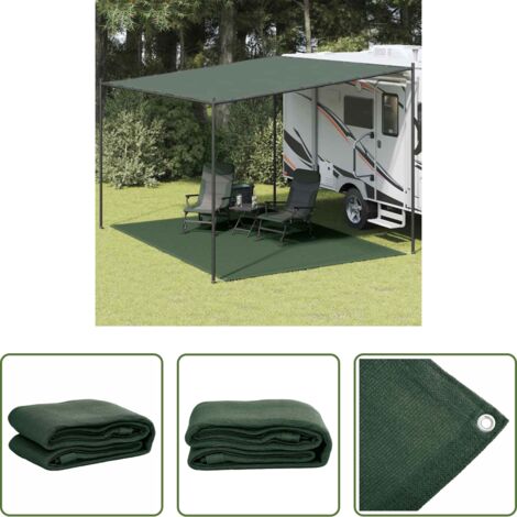 vidaXL Acampada -  Alfombra de tienda de campaña HDPE verde 300x400 cm