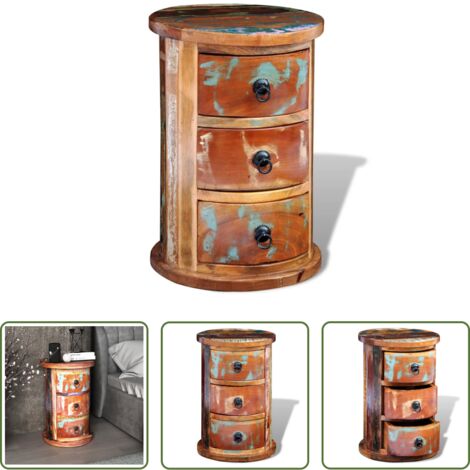 vidaXL Muebles vintage -  Armario con 3 cajones madera maciza reciclada