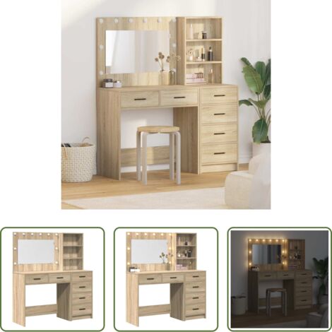 Madera contrachapada -  Mesa de tocador Marrón 78.5 x 41 x 135 cm Madera contrachapada