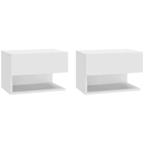 Mesitas de noche de pared 2 unidades blanco brillante vidaXL