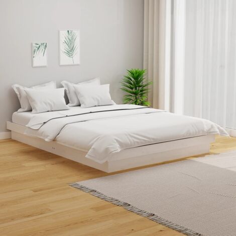 Estructura de cama sin colchón madera maciza blanco 120x200 cm vidaXL (1/5)
