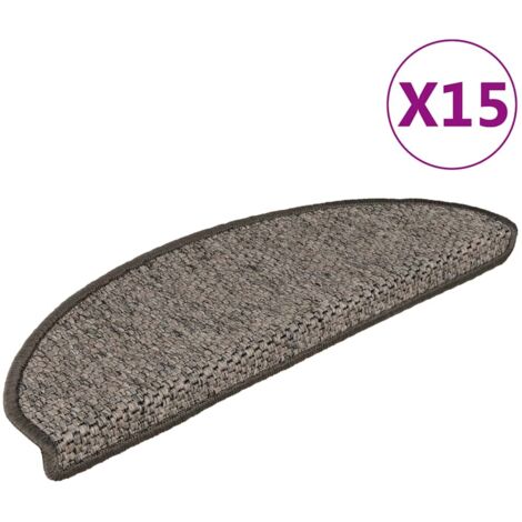 Alfombrillas autoadhesivas sisal 15 uds marrón beige 56x17x3 cm vidaXL