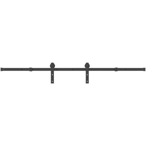 Kit de herrajes para puertas correderas acero negro 200 cm vidaXL (1/6)