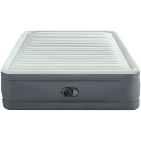 Cama de matrimonio inflable PremAire blanco y gris 152x203x46cm INTEX