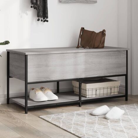 Banco de almacenaje madera ingeniería gris Sonoma 100x42,5x47cm vidaXL (1/5)