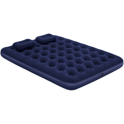 Colchón de Camping Hinchable Bestway Horizon Doble 191x137x22 cm Soporta hasta 300 Kg con Inflador y 2 Almohadas Color Azul (1/5)