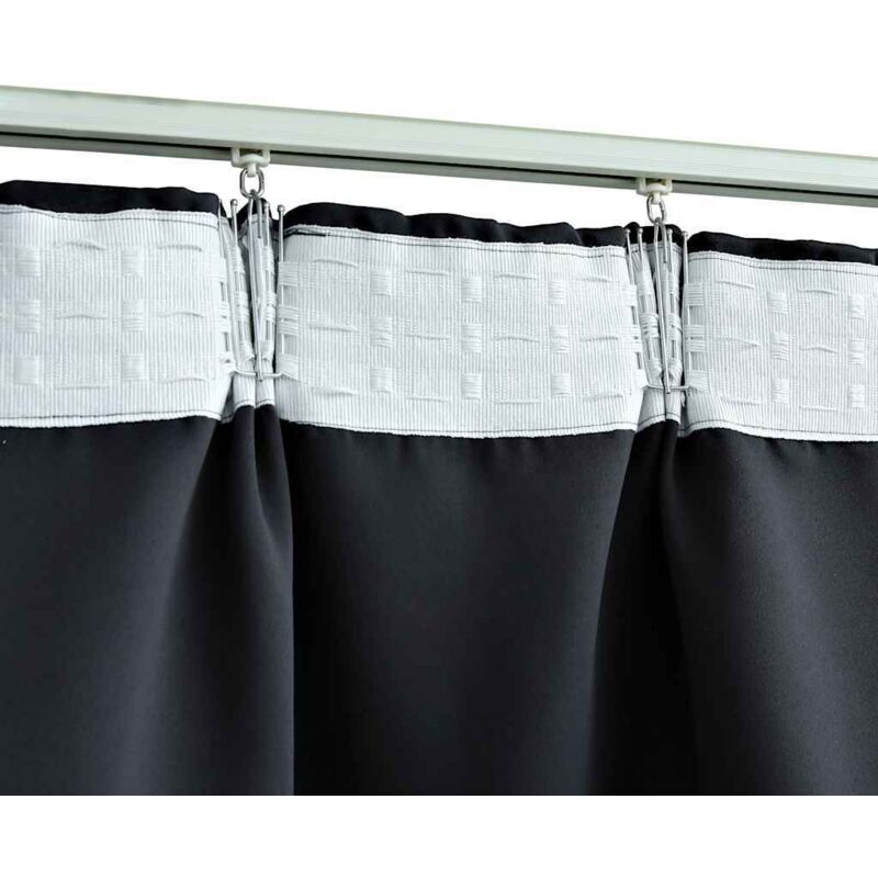 BEAUTEX Tenda Oscurante Con Occhielli - 100% Poliestere - Dimensioni 300x245 Cm - Colore Nero - Termoisolante, Fonoassorbente, Lavabile In Lavatrice