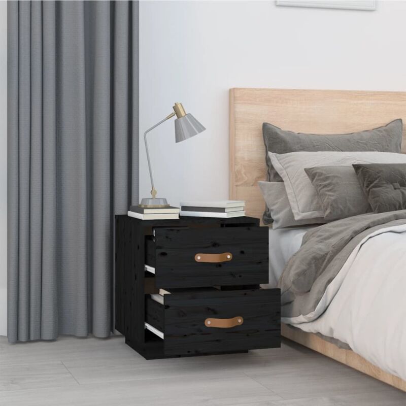 PIXZSSI Set di 2 comodini per camera da letto, 40 x 30 x 30 cm