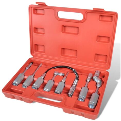 Kit adattatore pistola grasso 7 pezzi attrezzi per officina auto 020004281