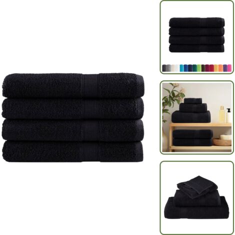 Asciugamani per sauna neri - vidaXL Asciugamani per Sauna SOLUND 4 pz Neri 80x200 cm 600 g/m² - Asciugamani per sauna 80x200 cm
