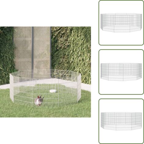 Recinto per conigli - vidaXL Recinto per Animali Ruspante 10 Pannelli 54x60 cm Ferro Zincato - Gabbia per animali