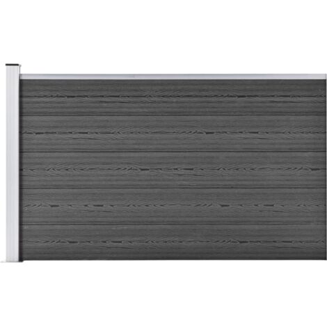 Pannello di Recinzione in WPC 175x105 cm Nero