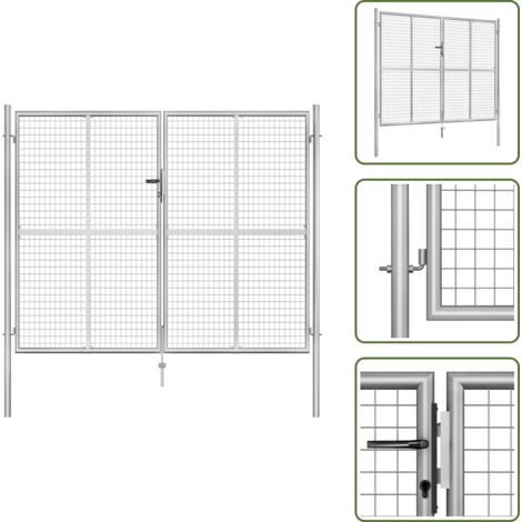Cancello da giardino stabile - vidaXL Cancello da Giardino in Acciaio Zincato 300x200 cm Argento - Cancello da giardino resistente