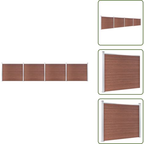 Barriera da giardino - vidaXL Set Pannelli di Recinzione in WPC 699x146 cm Marrone - Recinzione modulare