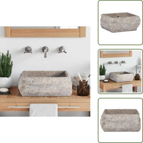 Lavabo decorativo - vidaXL Lavandino Grigio 30x30x13 cm in Marmo - Lavabo moderno