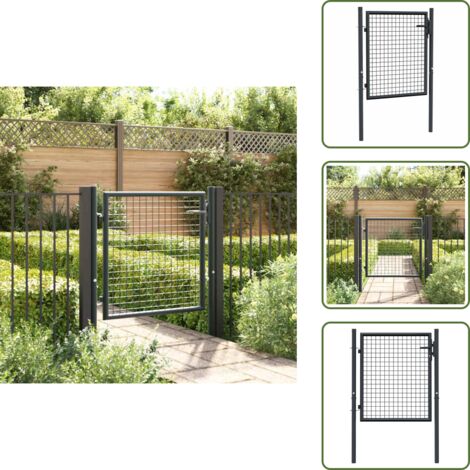 Ingresso da giardino - vidaXL Cancello da Giardino in Rete di Acciaio Zincato 100x75 cm Grigio - Cancello moderno
