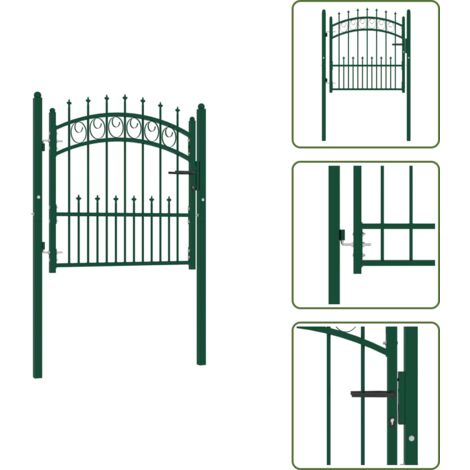 Recinzione verde - vidaXL Cancello per recinzione Emmen con punte in acciaio 104x97 cm verde - Cancello con punte