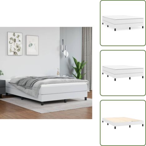 Materasso letto - vidaXL Struttura Letto a Rete a Molle Bianco 140x190 cm in Similpelle - Letto in similpelle